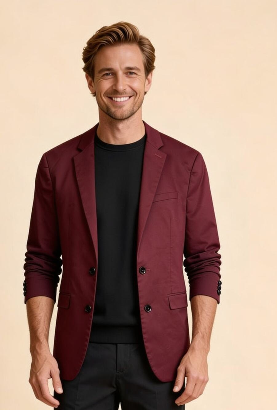 Express Slim Men's Burgundy Sport Coat Blazer 36R Two Button Jacket